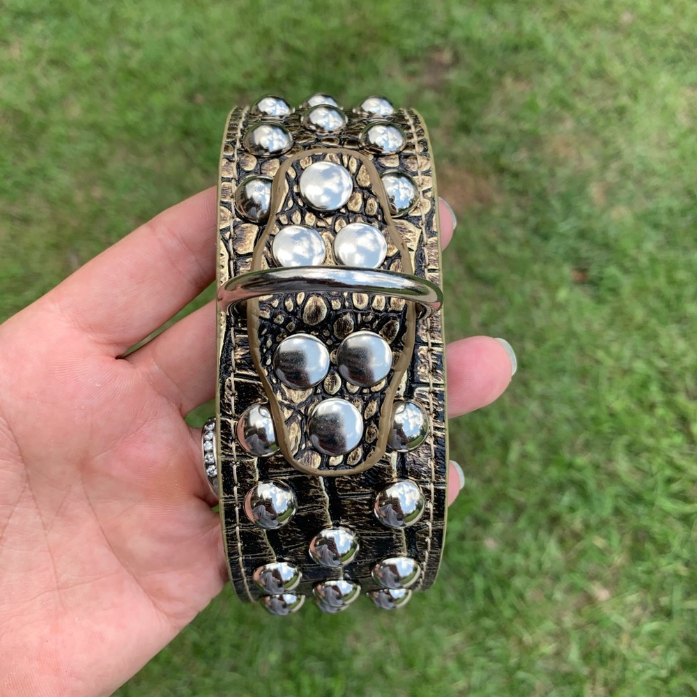NWT Bling Dog Pet Collar embellished gold round stud